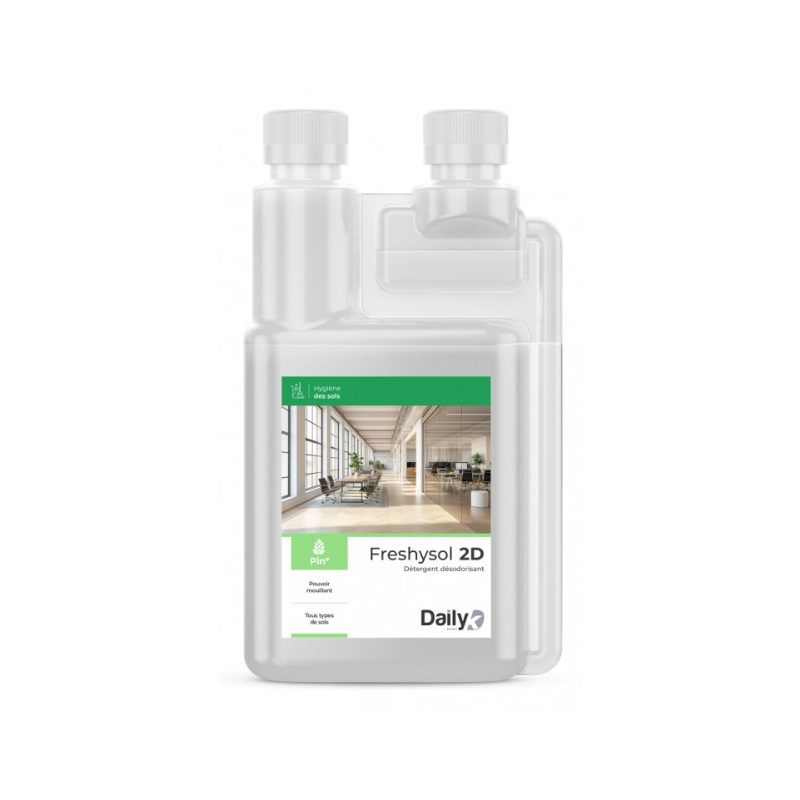 Freshysol 2D - Détergent Désodorisant - Parfum Pin -  Bidon 1L