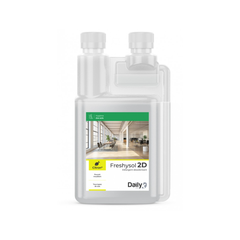 Freshysol 2D - Détergent Désodorisant - Parfum Citron -  Bidon 1L