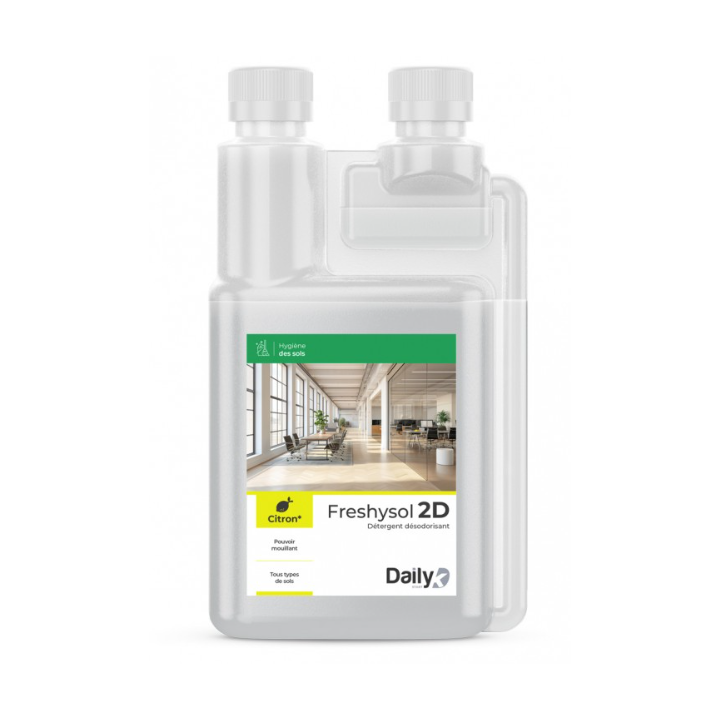Freshysol 2D - Détergent Désodorisant - Parfum Citron -  Bidon 1L