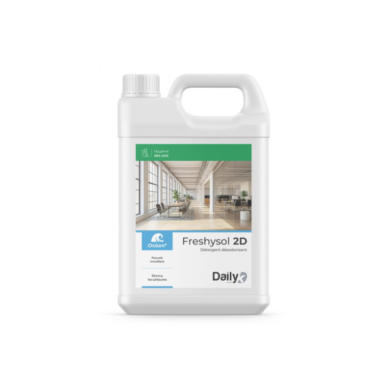 Freshysol 2D - Détergent Désodorisant - Parfum Océan -  Bidon 5L