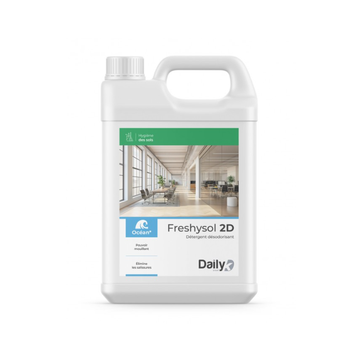 Freshysol 2D - Détergent Désodorisant - Parfum Océan -  Bidon 5L