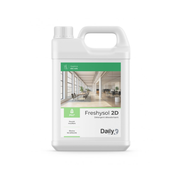 Freshysol 2D - Détergent Désodorisant - Parfum Pin -  Bidon 5L