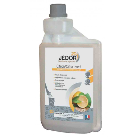 Jedor 2D - Détergent Surodorant - Parfum Citron Vert -  Bidon doseur 1L