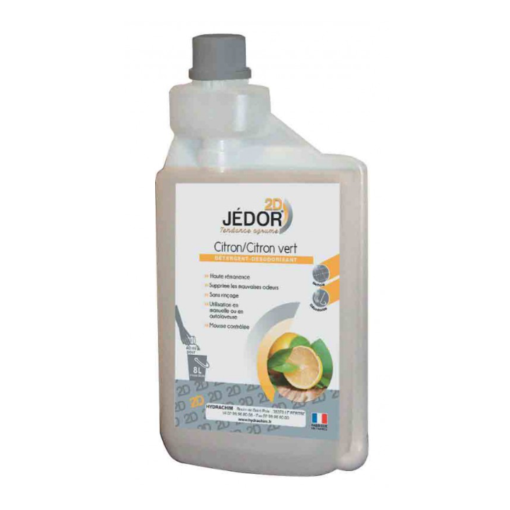 Jedor 2D - Détergent Surodorant - Parfum Citron Vert -  Bidon doseur 1L