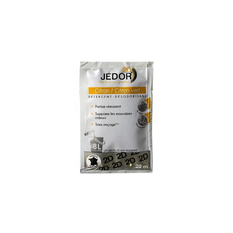 Jedor 2D - Détergent Surodorant - Parfum Citron Vert -  Dosette 20ml