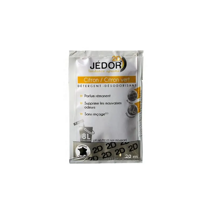 Jedor 2D - Détergent Surodorant - Parfum Citron Vert -  Dosette 20ml