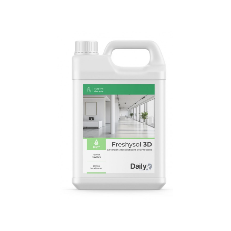 Freshysol 3D - Détergent Désodorisant et Désinfectant - Parfum Pin -  Bidon 5L