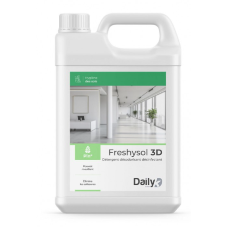 Freshysol 3D - Détergent Désodorisant et Désinfectant - Parfum Pin -  Bidon 5L