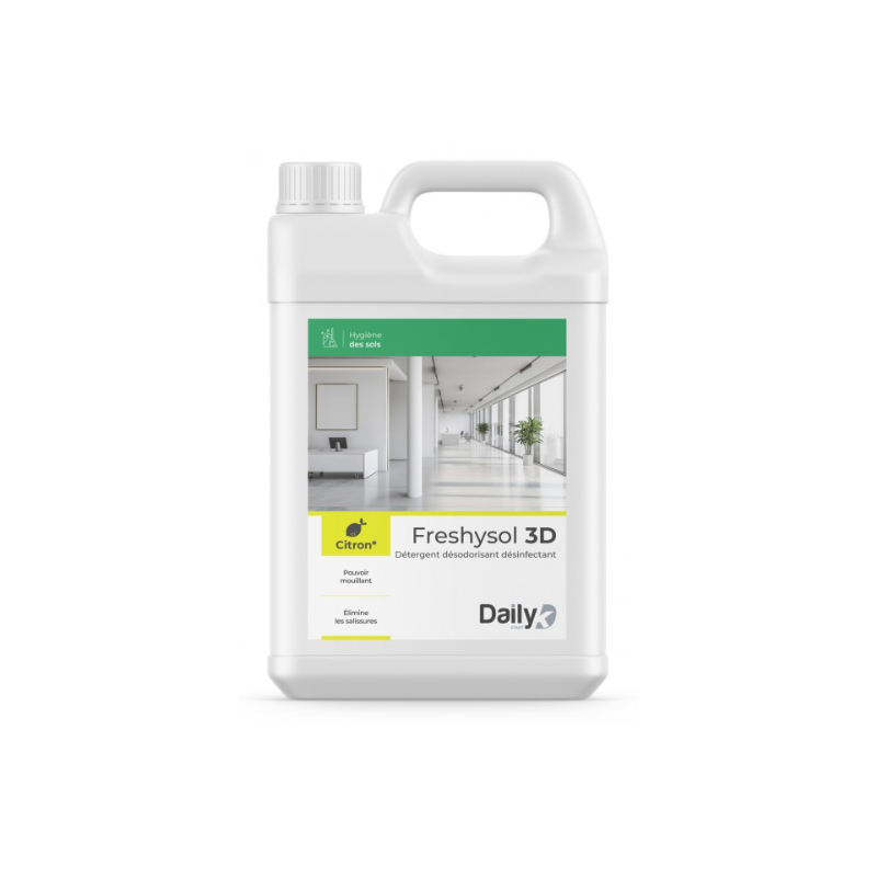 Freshysol 3D - Détergent Désodorisant et Désinfectant - Parfum Citron -  Bidon 5L