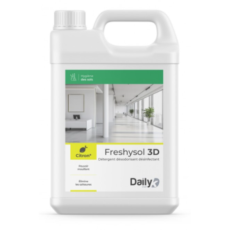 Freshysol 3D - Détergent Désodorisant et Désinfectant - Parfum Citron -  Bidon 5L