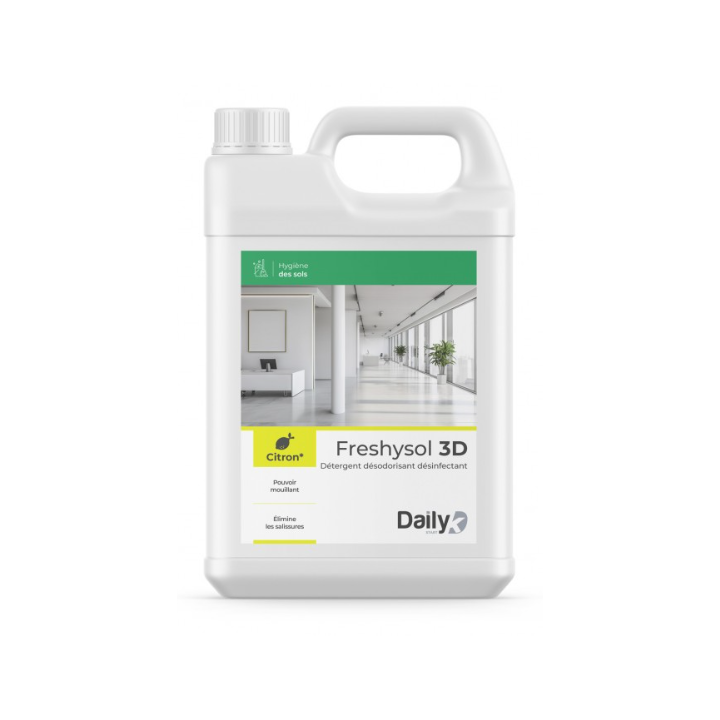 Freshysol 3D - Détergent Désodorisant et Désinfectant - Parfum Citron -  Bidon 5L