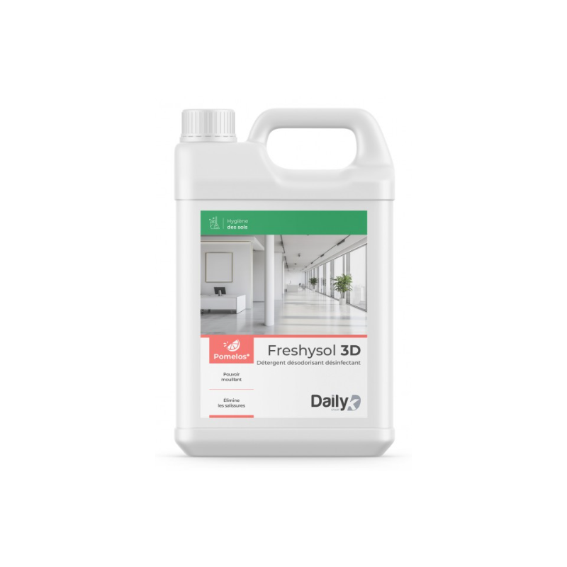 Freshysol 3D - Détergent Désodorisant et Désinfectant - Parfum Pomelos -  Bidon 5L