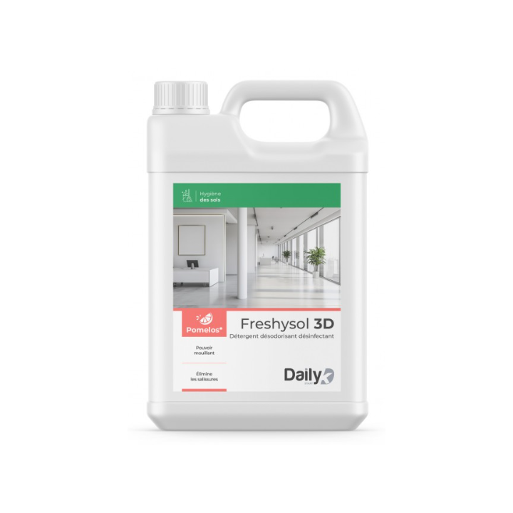 Freshysol 3D - Détergent Désodorisant et Désinfectant - Parfum Pomelos -  Bidon 5L