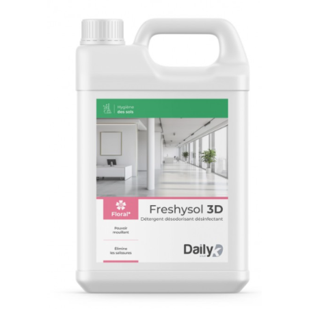 Freshysol 3D - Détergent Désodorisant et Désinfectant - Parfum Floral -  Bidon 5L