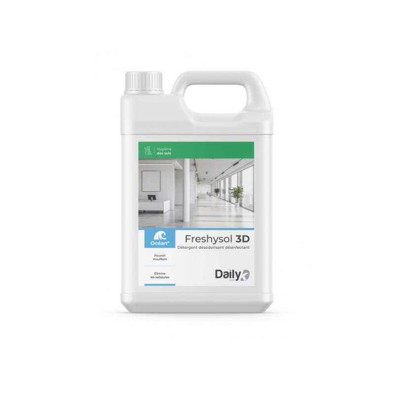 Freshysol 3D - Détergent Désodorisant et Désinfectant - Parfum Ocean -  Bidon 5L