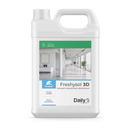 Freshysol 3D - Détergent Désodorisant et Désinfectant - Parfum Ocean -  Bidon 5L