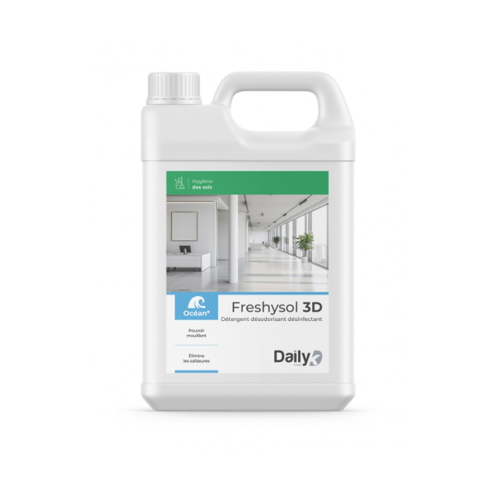Freshysol 3D - Détergent Désodorisant et Désinfectant - Parfum Ocean -  Bidon 5L