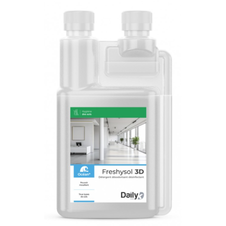 Freshysol 3D - Détergent Désodorisant et Désinfectant - Parfum Ocean -  Bidon doseur 1L