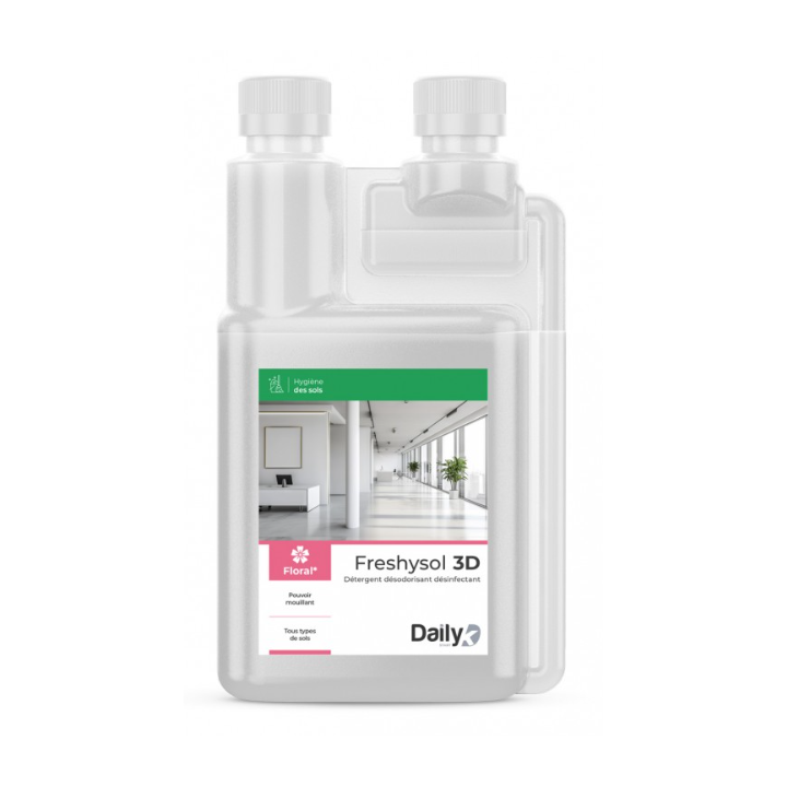 Freshysol 3D - Détergent Désodorisant et Désinfectant - Parfum Floral -  Bidon doseur 1L
