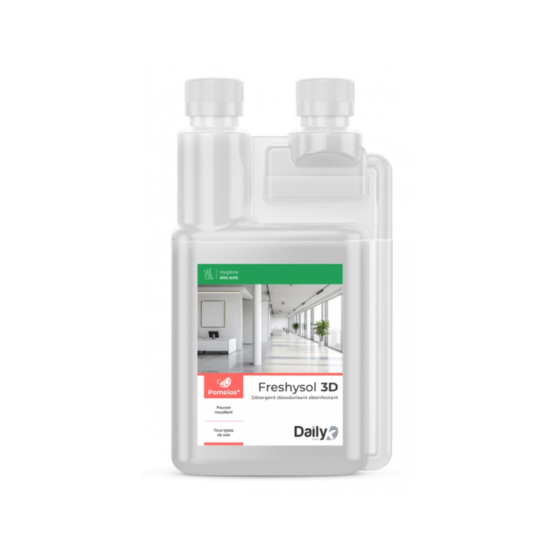 Freshysol 3D - Détergent Désodorisant et Désinfectant - Parfum Pomelos -  Bidon doseur 1L
