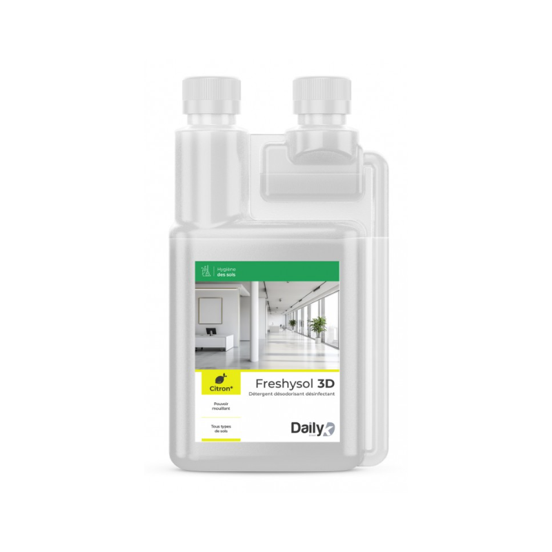 Freshysol 3D - Détergent Désodorisant et Désinfectant - Parfum Citron -  Bidon doseur 1L