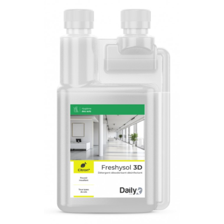 Freshysol 3D - Détergent Désodorisant et Désinfectant - Parfum Citron -  Bidon doseur 1L