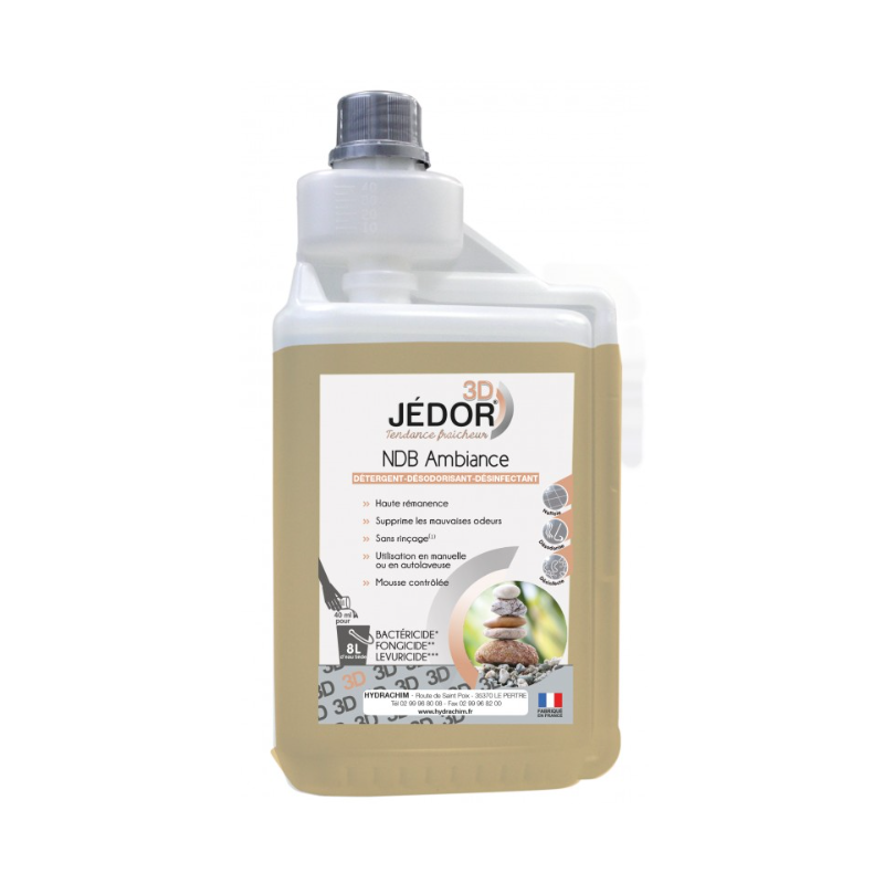 Jedor 3D - Détergent Désinfectant et Surodorant - Parfum Ambiance -  Bidon doseur 1L