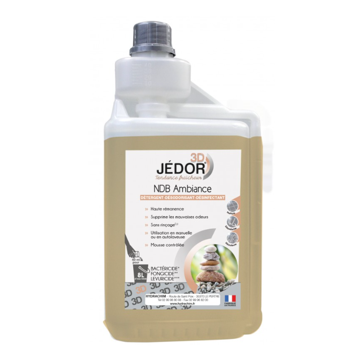 Jedor 3D - Détergent Désinfectant et Surodorant - Parfum Ambiance -  Bidon doseur 1L