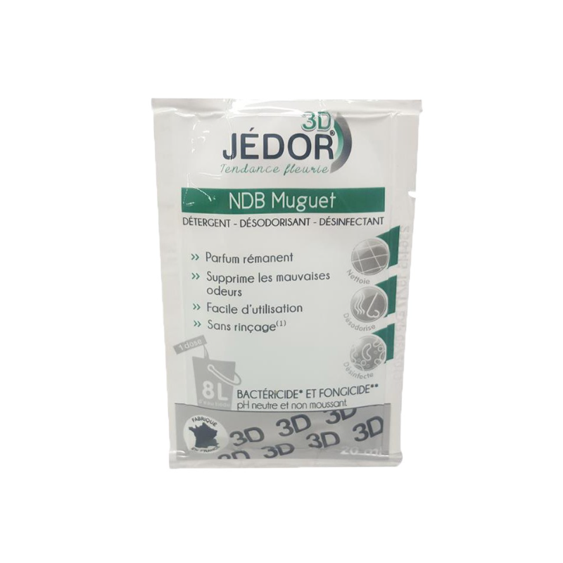 Jedor 3D - Détergent Désinfectant et Surodorant - Parfum Muguet -  Dosette 20ml