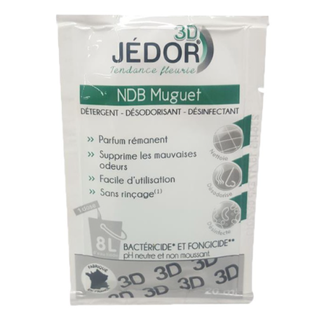 Jedor 3D - Détergent Désinfectant et Surodorant - Parfum Muguet -  Dosette 20ml