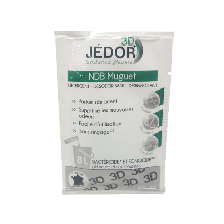 Jedor 3D - Détergent Désinfectant et Surodorant - Parfum Muguet -  Dosette 20ml