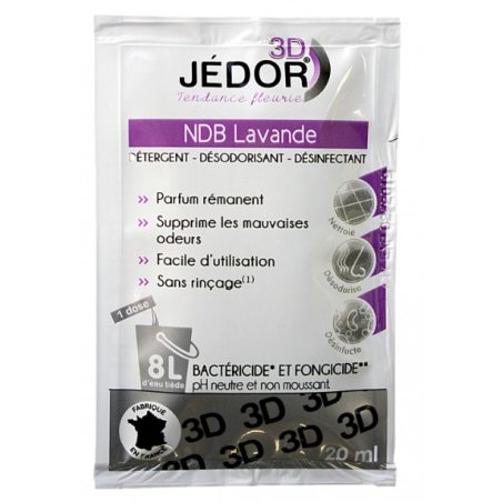 Jedor 3D - Détergent Désinfectant et Surodorant - Parfum Lavande -  Dosette 20ml
