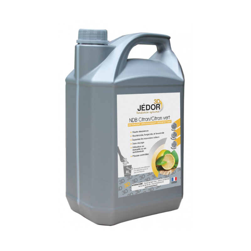 Jedor 3D - Détergent Désinfectant et Surodorant - Parfum Citron -  Bidon  5L