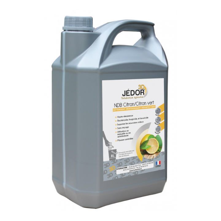 Jedor 3D - Détergent Désinfectant et Surodorant - Parfum Citron -  Bidon  5L