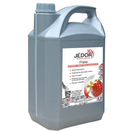 Jedor 3D - Détergent Désinfectant et Surodorant - Parfum Fraise -  Bidon  5L