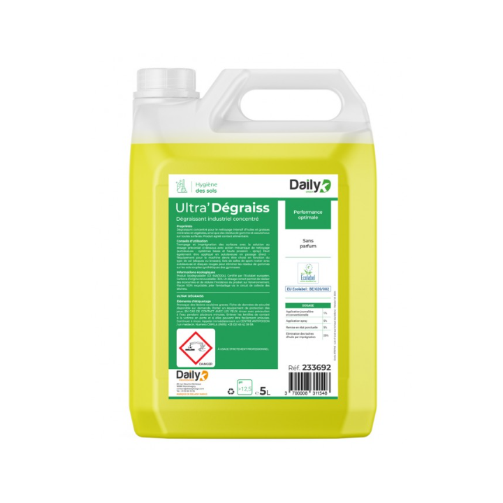 Ultra'Dégraiss Dailyk - Dégraissant Industriel - Bidon 5L