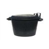 Poubelle basse ronde noire Premium 75L en PE avec couvercle