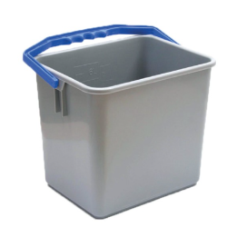 Seau One Fred / Ariane - Gris et anse bleue - 6L