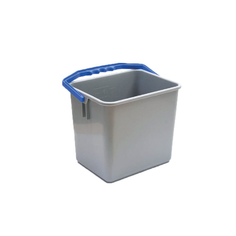 Seau One Fred / Ariane - Gris et anse bleue - 6L