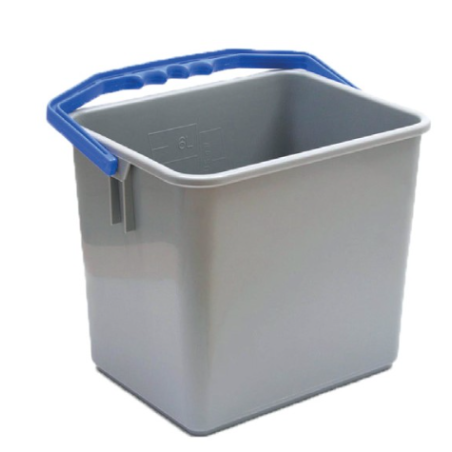 Seau One Fred / Ariane - Gris et anse bleue - 6L