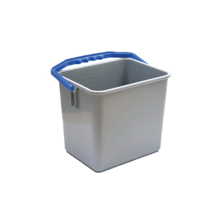 Seau One Fred / Ariane - Gris et anse bleue - 6L