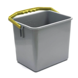 Seau One Fred / Ariane - Gris et anse jaune - 6L