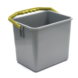 Seau One Fred / Ariane - Gris et anse jaune - 6L