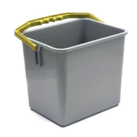 Seau One Fred / Ariane - Gris et anse jaune - 6L