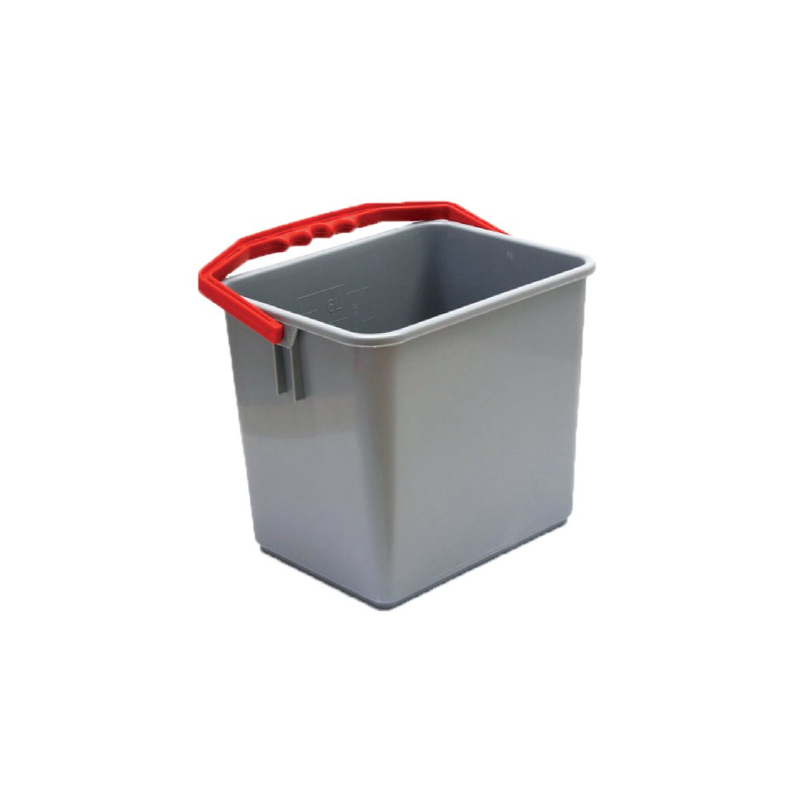 Seau One Fred / Ariane - Gris et anse rouge - 6L