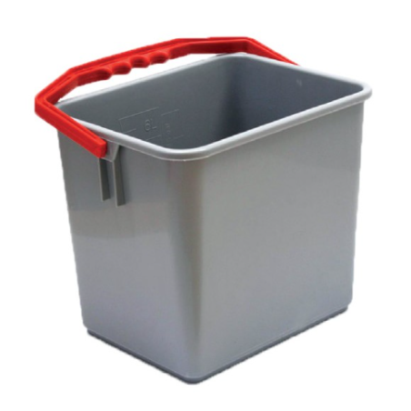 Seau One Fred / Ariane - Gris et anse rouge - 6L
