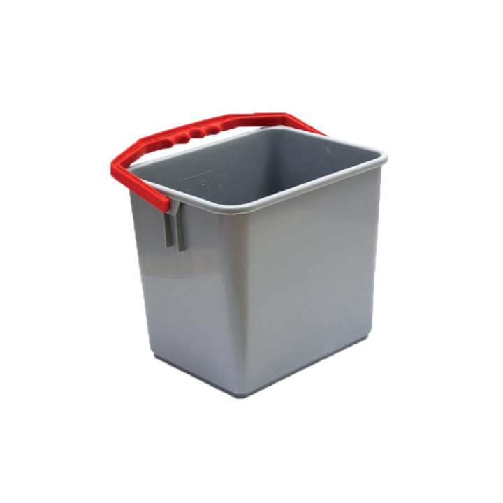 Seau One Fred / Ariane - Gris et anse rouge - 6L
