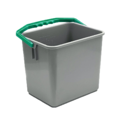 Seau One Fred / Ariane - Gris et anse verte - 6L