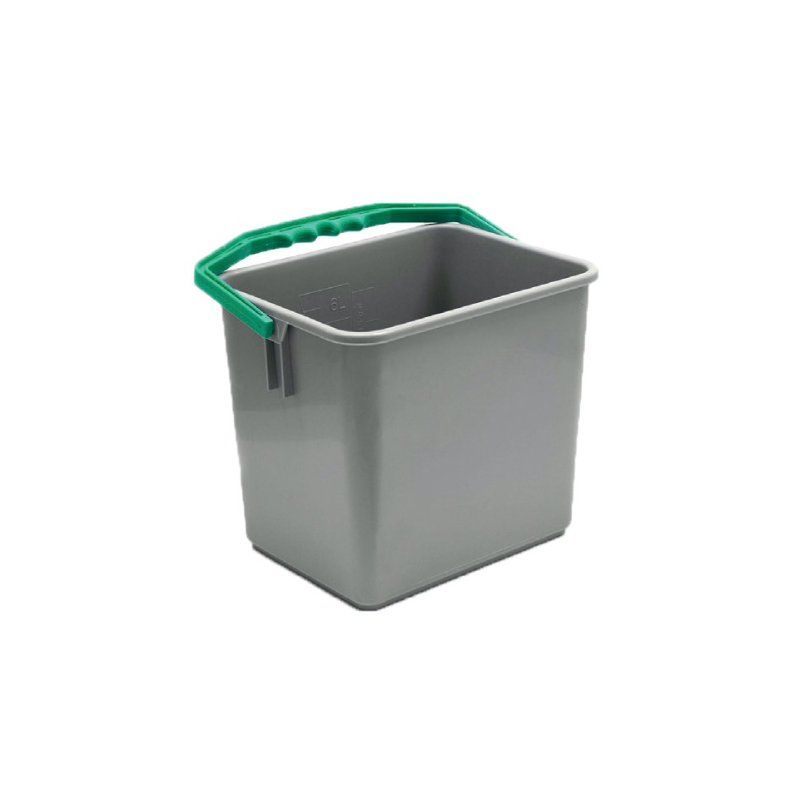 Seau One Fred / Ariane - Gris et anse verte - 6L