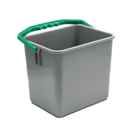 Seau One Fred / Ariane - Gris et anse verte - 6L